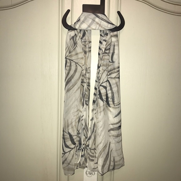 Cato Beige Palm Print Scarf - Picture 1 of 7